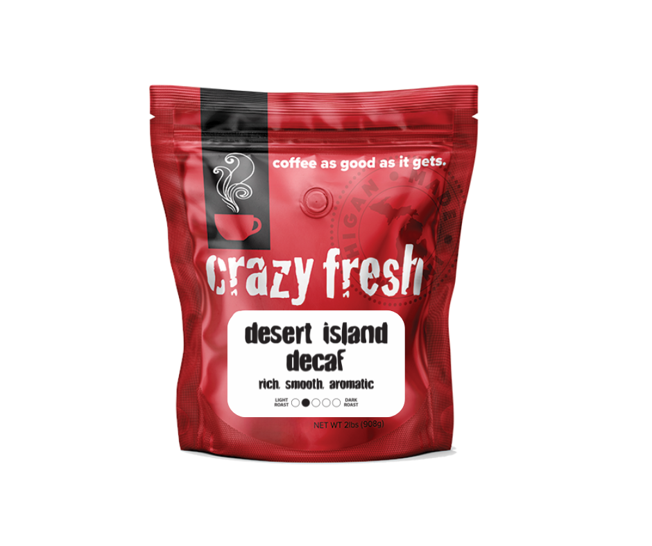 Desert Island Decaf coffee bag