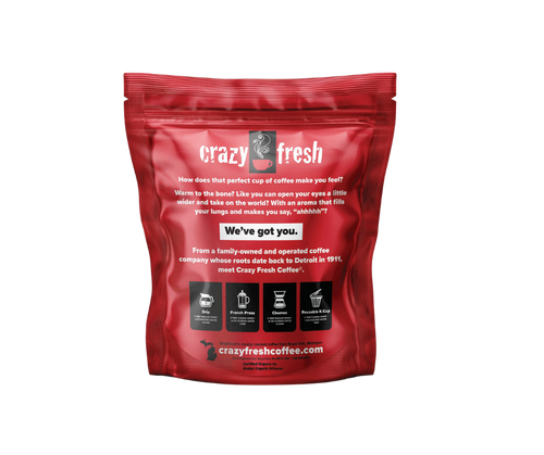 Crazy Fresh Organic House Blend coffee bag