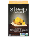 steep by Bigelow Organic Dandelion and Peach Rooibos and Green Tea box