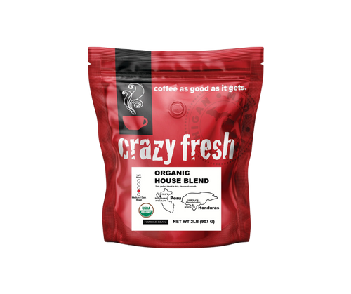 Crazy Fresh Organic House Blend coffee bag