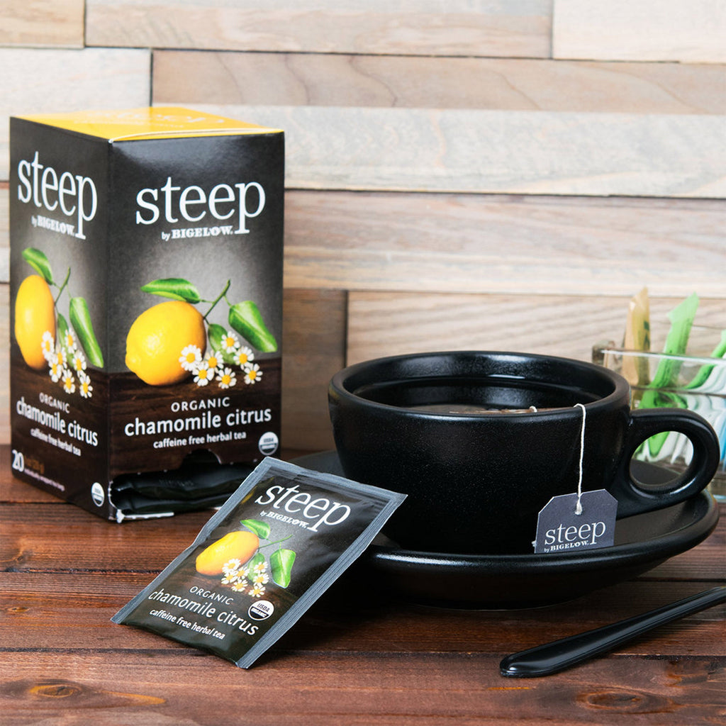 steep by Bigelow Organic Chamomile Citrus Herbal Tea box
