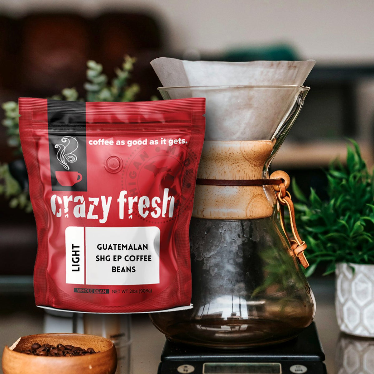 Crazy Fresh Guatemalan SHG EP with a Chemex on a scale