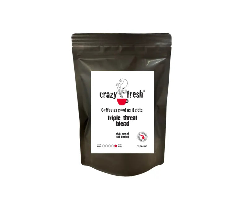Crazy Fresh Triple Threat Blend 1 lb black bag