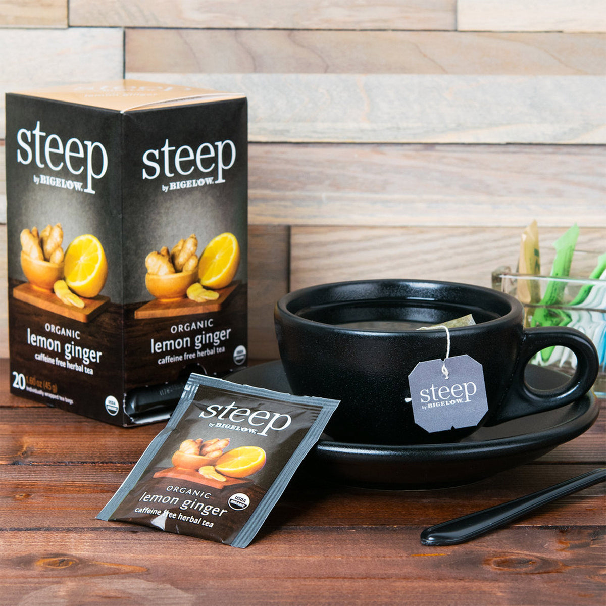 steep by Bigelow Organic Lemon Ginger Herbal Tea box