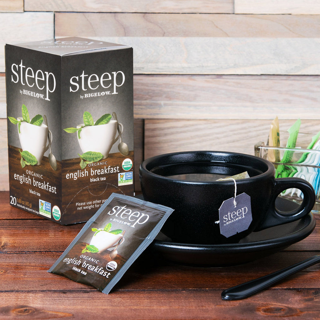 steep by Bigelow Organic English Breakfast Black Tea box